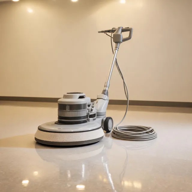 Commercial floor machine prepared for surface care