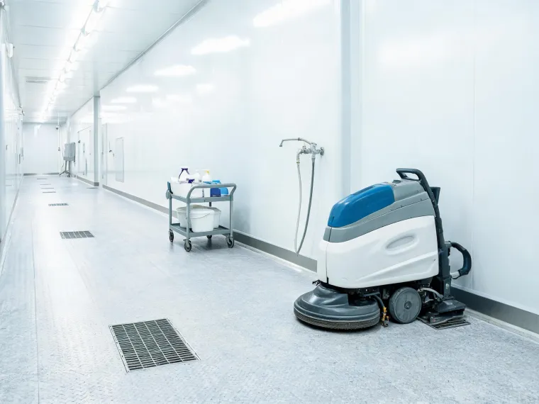 Food operation wash-down floor area