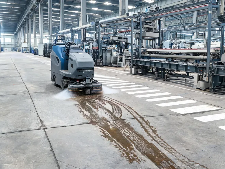 Manufacturing plant floor cleaning
